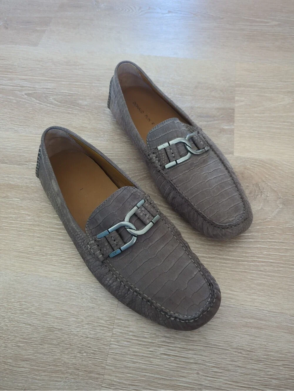 DONALD PLINER Men Derrick Suede Crock Embossed Horse Bit Loafers 11